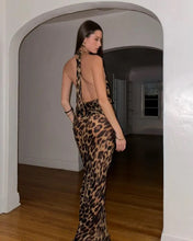 Load image into Gallery viewer, LEOPARD HALTER MAXI DRESS
