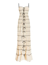 Lade das Bild in den Galerie-Viewer, SOLID LACE UP BOW PLEATED MAXI  DRESS
