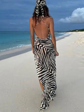 Load image into Gallery viewer, SPAGHETTI STRAP SIDE SPLIT BEACH DRESS
