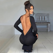 Indlæs billede til gallerivisning O NECK BACKLESS BODYCON MAXI DRESS
