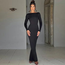 Indlæs billede til gallerivisning O NECK BACKLESS BODYCON MAXI DRESS
