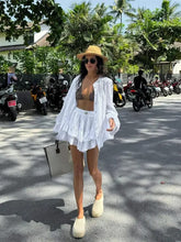 Load image into Gallery viewer, WHITE SHIRT AND SHORTS TWO PIECE SET
