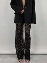 Afbeelding in Gallery-weergave laden, LACE FLARED SHEER WIDE LEG TROUSERS
