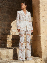 Afbeelding in Gallery-weergave laden, PREMIUM ORGANZA LACE BLAZER &amp; FLARED TROUSER SET
