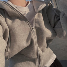 Indlæs billede til gallerivisning SOLID OVERSIZED ZIP UP HOODIE
