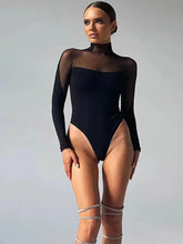 Load image into Gallery viewer, TRANSPARENT LONG SLEEVE TURTLENECK BODYSUIT
