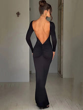 Lade das Bild in den Galerie-Viewer, O NECK BACKLESS BODYCON MAXI DRESS
