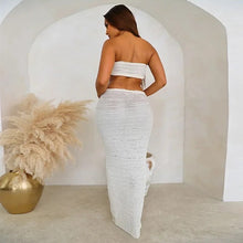 Load image into Gallery viewer, TWO PIECE WRAP CHEST TOP &amp; LACE UP SKIRT
