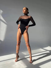 Afbeelding in Gallery-weergave laden, TRANSPARENT LONG SLEEVE TURTLENECK BODYSUIT
