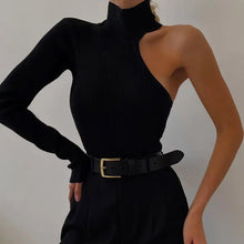 Load image into Gallery viewer, ONE SHOULDER RIBBED BODYSUIT
