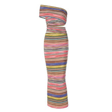 Indlæs billede til gallerivisning PRINT HOLLOW SHOULDER MAXI DRESS
