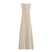 Load image into Gallery viewer, WHITE KNITTED BANDEAU DRESS
