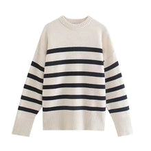 Indlæs billede til gallerivisning CASUAL OVERSIZED STRIPED PULLOVER
