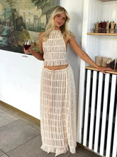 Indlæs billede til gallerivisning TWO PIECE HALTER NECK TOP AND SKIRT SET
