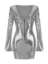 Load image into Gallery viewer, TIE SILVER SEQUIN MINI
