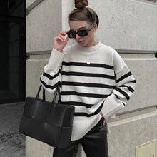 Load image into Gallery viewer, CASUAL OVERSIZED STRIPED PULLOVER
