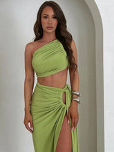 Load image into Gallery viewer, ONE SHOULDER TWO PIECE TOP AND SKIRT
