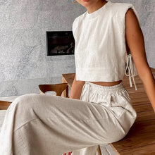 Load image into Gallery viewer, COTTON LINEN PANTS SET
