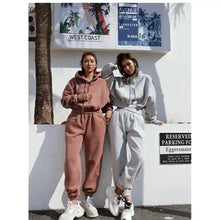 Load image into Gallery viewer, OVERSIZED KNIT CROPPED HOODIE AND JOGGER SET
