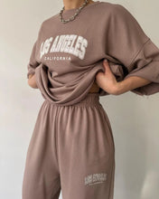 Load image into Gallery viewer, SLOGAN OVERSIZED T-SHIRT AND JOGGER SET
