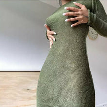 Load image into Gallery viewer, SOLID MOHAIR KNIT SWEATER DRESS
