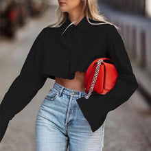 Indlæs billede til gallerivisning CROPPED OVERSIZED LONG SLEEVED SHIRT
