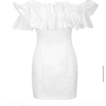 Load image into Gallery viewer, OFF SHOULDER RUFFLE MINI DRESS
